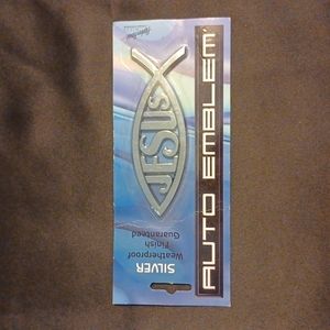 Jesus Auto Emblem. Silver